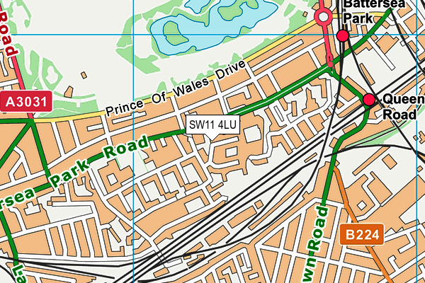 SW11 4LU map - OS VectorMap District (Ordnance Survey)
