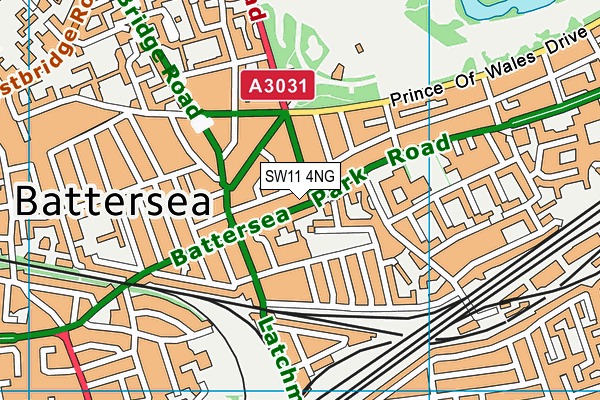 SW11 4NG map - OS VectorMap District (Ordnance Survey)