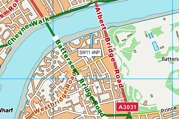 SW11 4NP map - OS VectorMap District (Ordnance Survey)