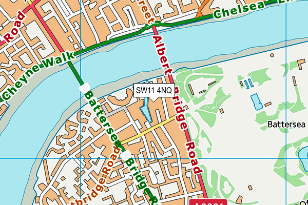 SW11 4NQ map - OS VectorMap District (Ordnance Survey)