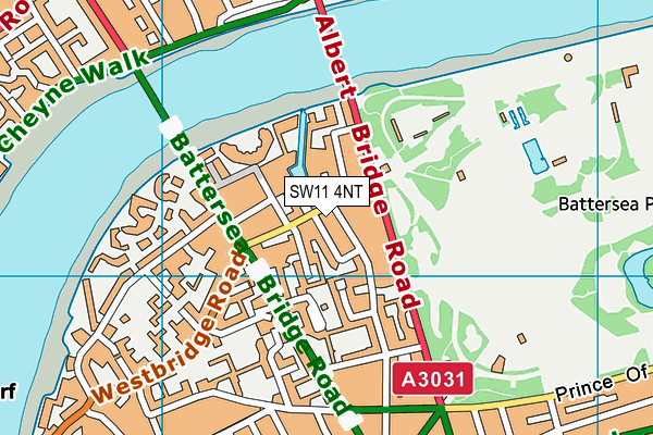 SW11 4NT map - OS VectorMap District (Ordnance Survey)