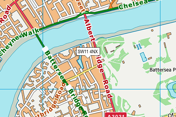 SW11 4NX map - OS VectorMap District (Ordnance Survey)