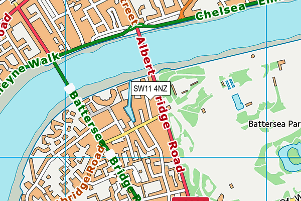 SW11 4NZ map - OS VectorMap District (Ordnance Survey)