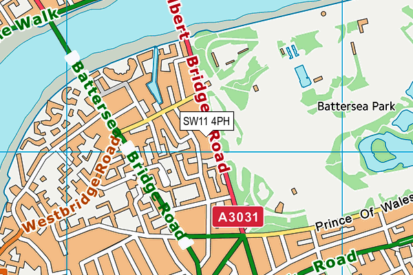 SW11 4PH map - OS VectorMap District (Ordnance Survey)