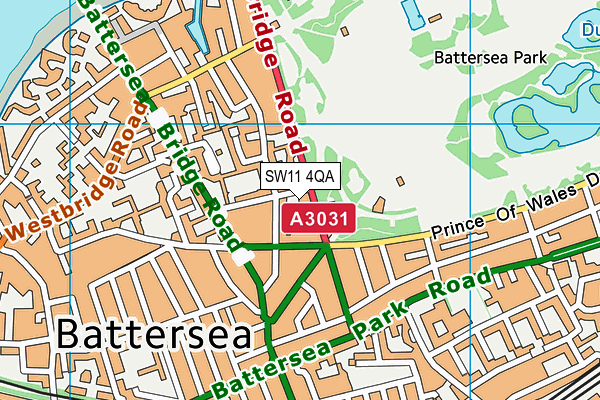 SW11 4QA map - OS VectorMap District (Ordnance Survey)