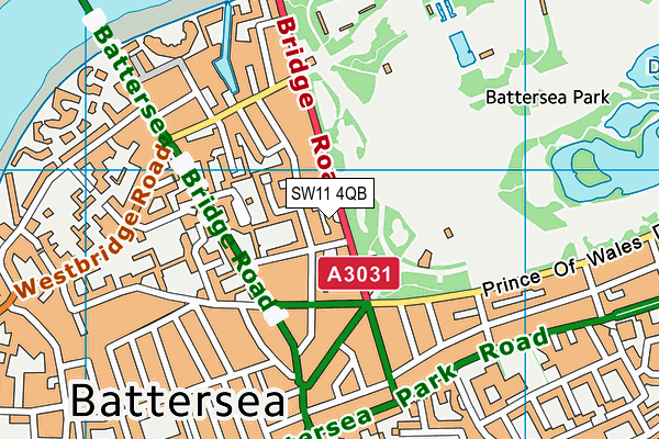 SW11 4QB map - OS VectorMap District (Ordnance Survey)