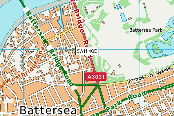 SW11 4QE map - OS VectorMap District (Ordnance Survey)