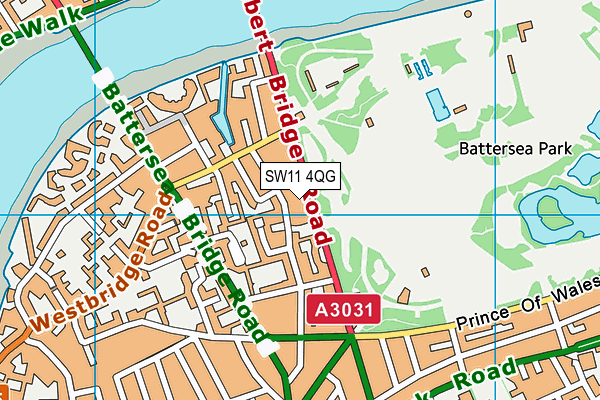 SW11 4QG map - OS VectorMap District (Ordnance Survey)