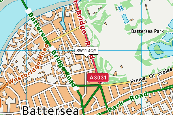 SW11 4QY map - OS VectorMap District (Ordnance Survey)