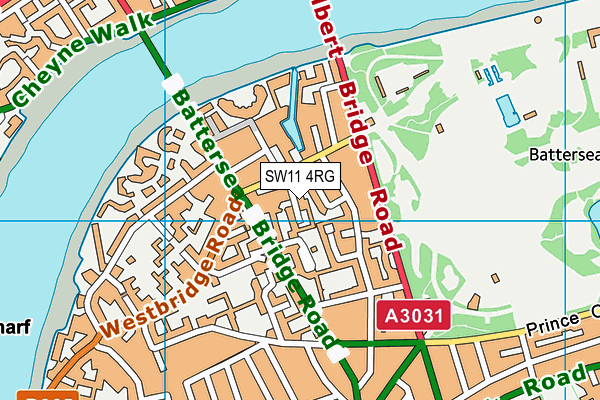 SW11 4RG map - OS VectorMap District (Ordnance Survey)