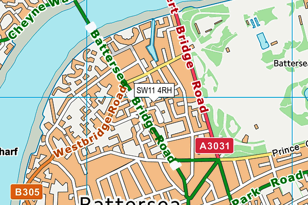 SW11 4RH map - OS VectorMap District (Ordnance Survey)