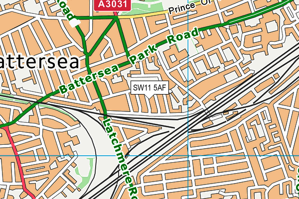 SW11 5AF map - OS VectorMap District (Ordnance Survey)