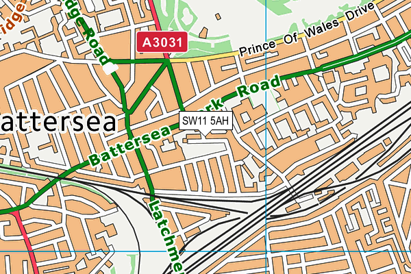 SW11 5AH map - OS VectorMap District (Ordnance Survey)