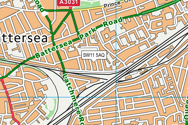 SW11 5AQ map - OS VectorMap District (Ordnance Survey)