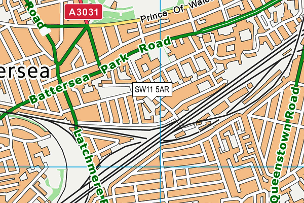 SW11 5AR map - OS VectorMap District (Ordnance Survey)