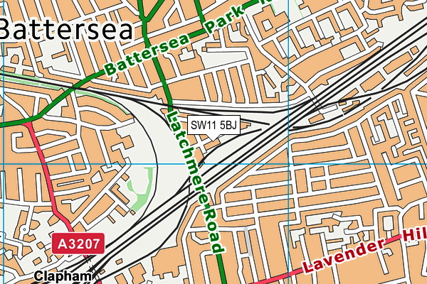 SW11 5BJ map - OS VectorMap District (Ordnance Survey)