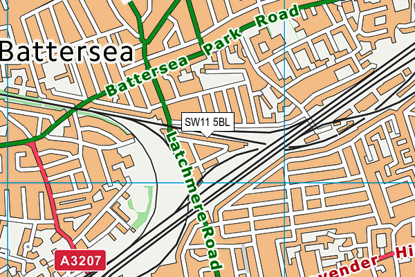 SW11 5BL map - OS VectorMap District (Ordnance Survey)