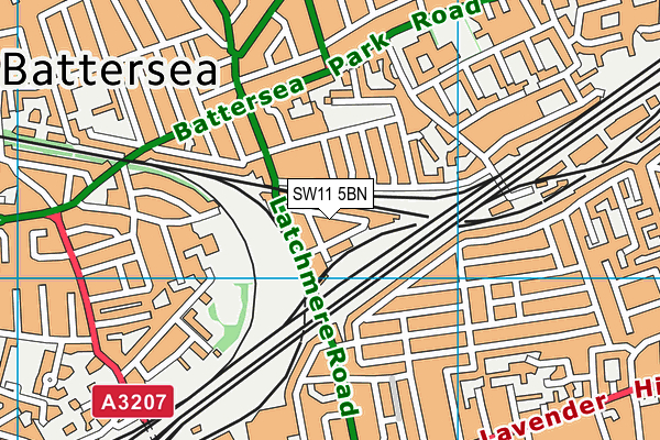 SW11 5BN map - OS VectorMap District (Ordnance Survey)