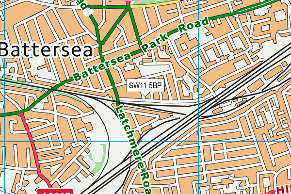 SW11 5BP map - OS VectorMap District (Ordnance Survey)