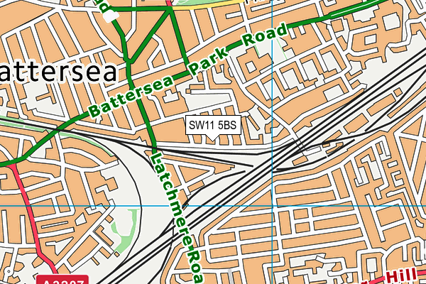 SW11 5BS map - OS VectorMap District (Ordnance Survey)
