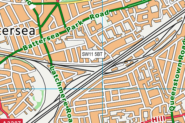 SW11 5BT map - OS VectorMap District (Ordnance Survey)