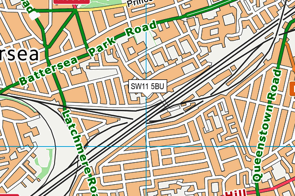 SW11 5BU map - OS VectorMap District (Ordnance Survey)