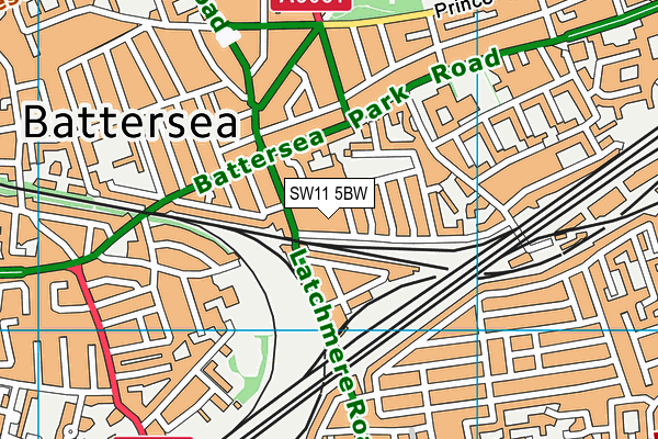 SW11 5BW map - OS VectorMap District (Ordnance Survey)