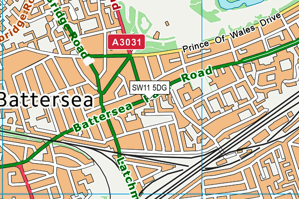 SW11 5DG map - OS VectorMap District (Ordnance Survey)