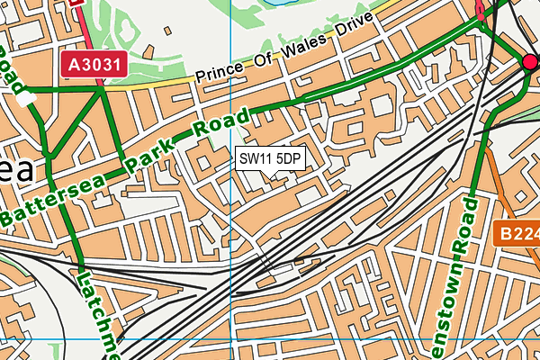 SW11 5DP map - OS VectorMap District (Ordnance Survey)