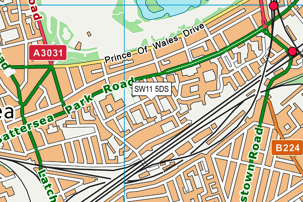 SW11 5DS map - OS VectorMap District (Ordnance Survey)