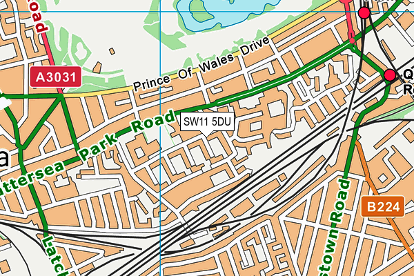 SW11 5DU map - OS VectorMap District (Ordnance Survey)