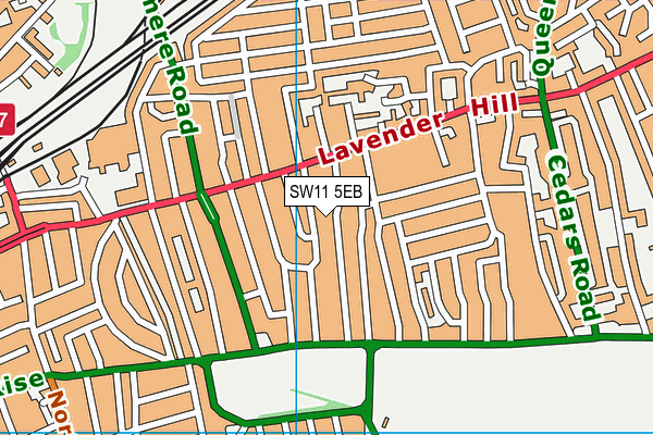 SW11 5EB map - OS VectorMap District (Ordnance Survey)