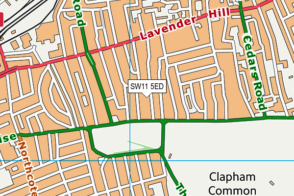 SW11 5ED map - OS VectorMap District (Ordnance Survey)