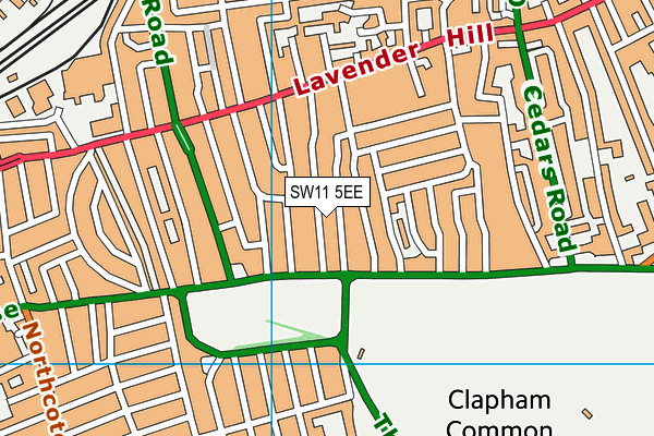 SW11 5EE map - OS VectorMap District (Ordnance Survey)