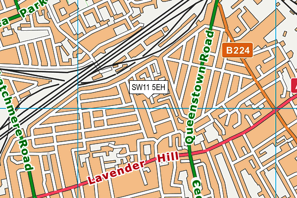 SW11 5EH map - OS VectorMap District (Ordnance Survey)