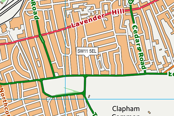 SW11 5EL map - OS VectorMap District (Ordnance Survey)