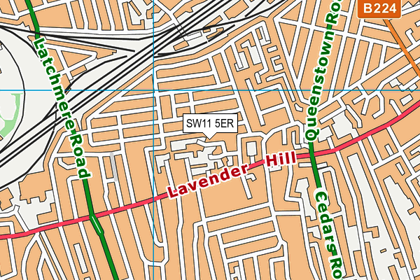 SW11 5ER map - OS VectorMap District (Ordnance Survey)