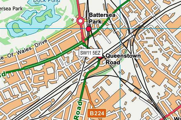 SW11 5EZ map - OS VectorMap District (Ordnance Survey)