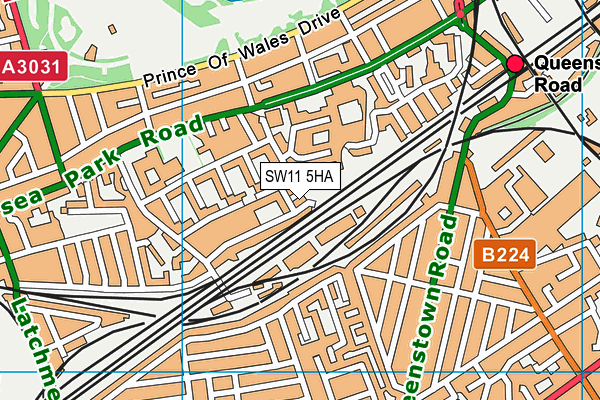 SW11 5HA map - OS VectorMap District (Ordnance Survey)