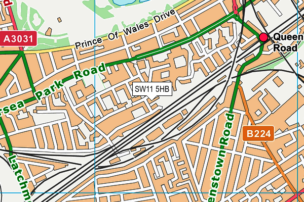 SW11 5HB map - OS VectorMap District (Ordnance Survey)