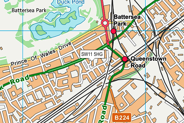 SW11 5HG map - OS VectorMap District (Ordnance Survey)
