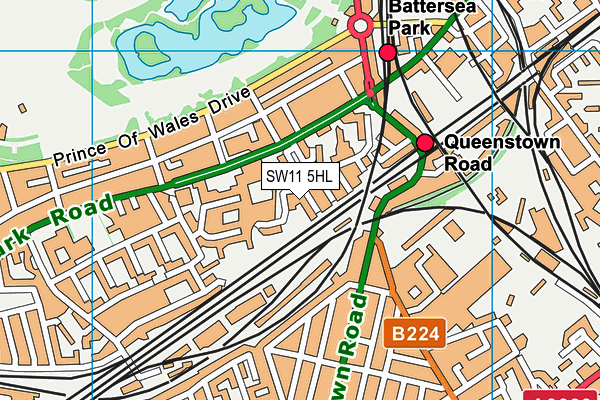SW11 5HL map - OS VectorMap District (Ordnance Survey)