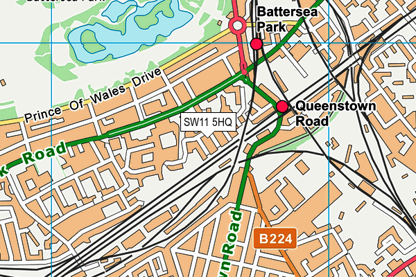 SW11 5HQ map - OS VectorMap District (Ordnance Survey)
