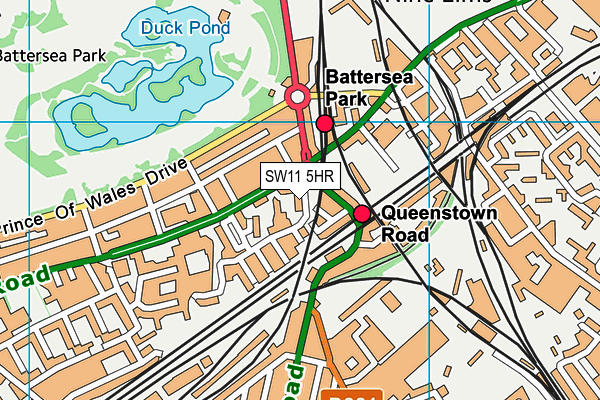SW11 5HR map - OS VectorMap District (Ordnance Survey)