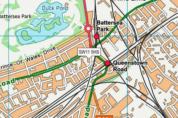 SW11 5HS map - OS VectorMap District (Ordnance Survey)