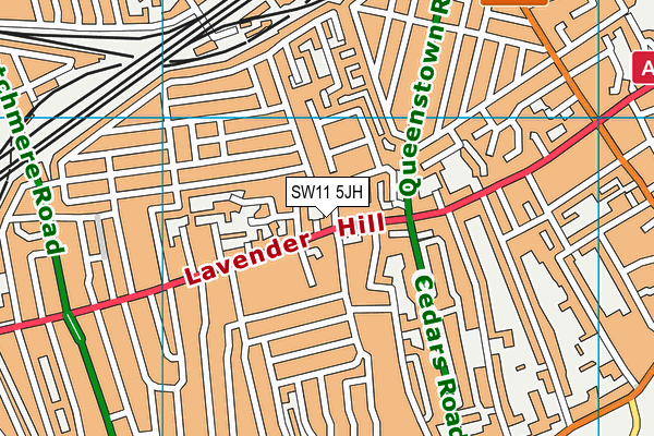 SW11 5JH map - OS VectorMap District (Ordnance Survey)