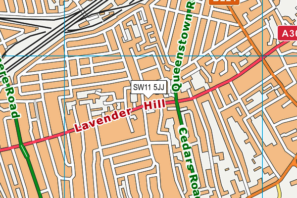 SW11 5JJ map - OS VectorMap District (Ordnance Survey)