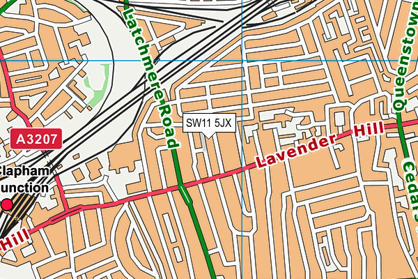 SW11 5JX map - OS VectorMap District (Ordnance Survey)