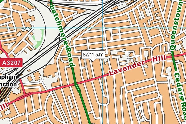 SW11 5JY map - OS VectorMap District (Ordnance Survey)