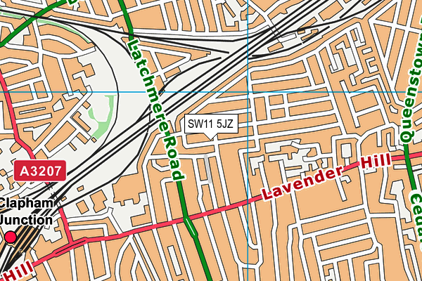 SW11 5JZ map - OS VectorMap District (Ordnance Survey)